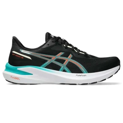 Afbeelding van Asics GT 1000 13 Hardloopschoenen voor op de weg, Heren, Maat: 44.5, Black/wave teal Textiel/ synthetisch
