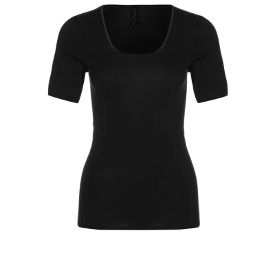 Afbeelding van Schiesser Luxury Pyjamashirt, Dames, Maat: 38, Black