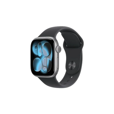 Afbeelding van Apple Watch Series 11 gps 42mm space Grey Aluminium Case With Black Sport Band S/m