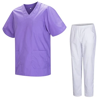 Image de MISEMIYA Uniforme sanitaire unisexe Uniformes sanitaires médicaux avec pantalon blanc 817 8312 BLANC, lilas, S