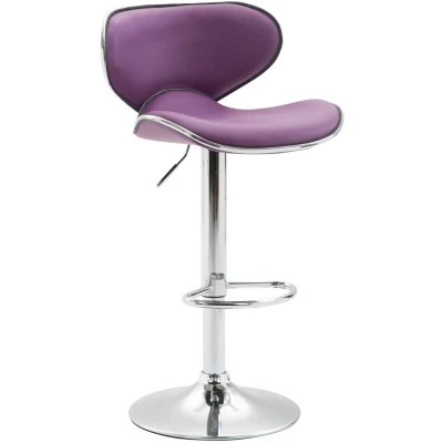 Afbeelding van Barkruk Notodden Kunstleer Chrome frame Lila