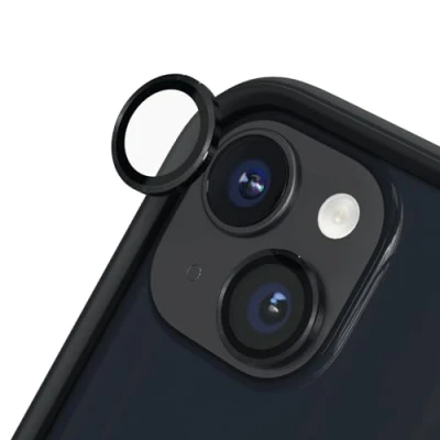 Afbeelding van RHINOSHIELD 9H gehard glas lensbescherming compatibel met [iPhone 15/15 Plus] Schok en krasbestendigheid, hoge helderheid, splinterbescherming, anti condens technologie, zwart