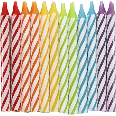 Afbeelding van Folat Kaarsjes rainbow twist 6 cm (10 stuks)