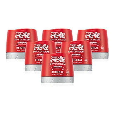 Afbeelding van Brylcreem Original Light Gloss Hold Styling Cream voor heren, rood, 150 ml, 6 stuks