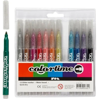 Image de Colortime épingles à paillettes épaisseur de ligne 4,2 mm multicolore 12 pièces