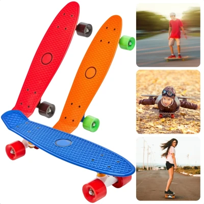 Afbeelding van Cheqo® Penny Skateboard Kinderen Board Stevig Plastic Deck Inclusief EBOOK