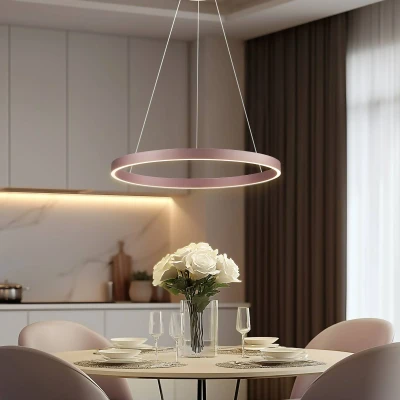 Afbeelding van Lucande Slimme hanglamp met dimmer CCT 1licht Aluminium, silicone koffie Inclusief lichtbron
