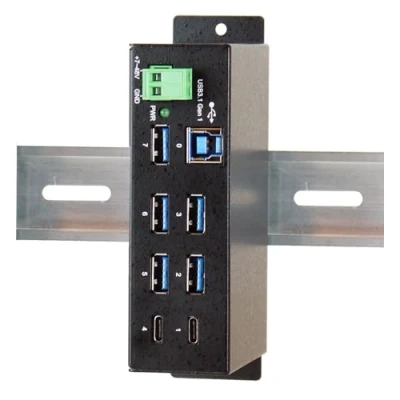 Afbeelding van Exsys Ex 1197hms, 7x USB 3.0 / 3.1 Hub (USB B, 7 Havens), Docking station + hub, Zwart, Grijs