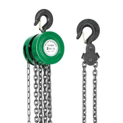 Afbeelding van Handmatige kettingtakel met robuuste haak STANEW, hefhoogte 3,0 m, groen, dubbele laadketting, G80 ketting, hefhaak beveiliging (2 ton m)