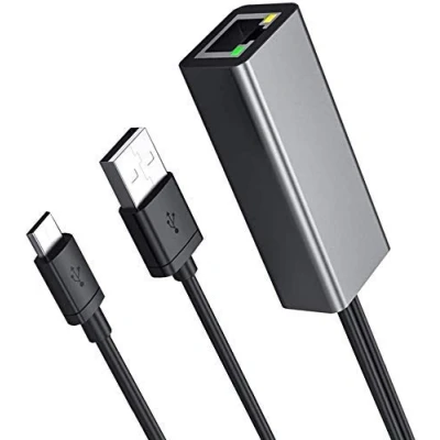 Afbeelding van Fire TV Stick Ethernet adapter, adapter voor en Chromecast, Chromecast Ultra 4k, Cube, Micro USB naar LAN RJ45 met netsnoer via Dragon Trading