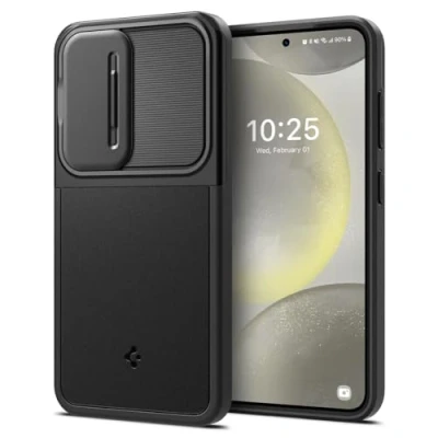 Afbeelding van Spigen Optik Armor Geschikt voor Samsung Galaxy S24 Back Cover met Camera Slider Zwart