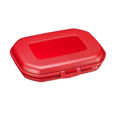 Afbeelding van Westmark 23512270 Mini broodtrommel van kunststof met kliksluiting, hoogte ca. 3,7 cm, rood