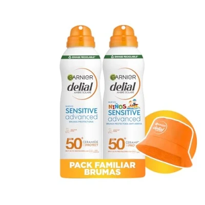 Afbeelding van Garnier Delial Sensitive Advanced Pack Brume avec Cadeau : Solaire Adulte Très Haute Protection FPS 50 200 ml + Enfant Bonnet en