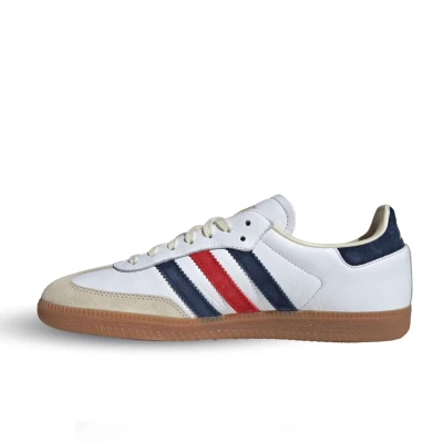 Afbeelding van adidas Vanquish 6 Lea Hardloopschoenen voor heren, Wolk White/Night Indigo/Collegiate Red, 41 1/3 EU