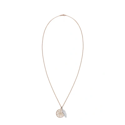Afbeelding van Elli TRAUMFÄNGER Feder Ketting Rose goldcoloured, Dames, Maat: 45, gold coloured