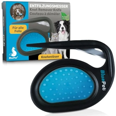 Afbeelding van BluePet 1 x ontwarrende kam voor honden en katten, het verwijderen van klitten verwarde haren, verzorgingsmes langharige dieren, met knopen vilten