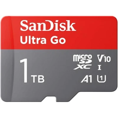 Afbeelding van SanDisk Ultra Go Micro SDXC UHS I kaart 1TB + SD adapter (voor Android smartphones en tablets, tot 140 MB/s, leessnelheid) A1, Full HD video, klasse 10, U1, voor Amazon