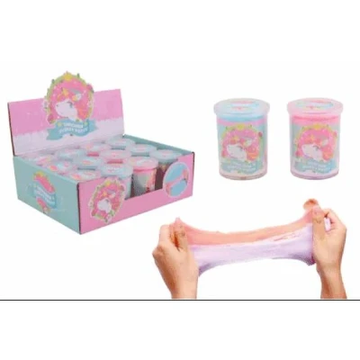 Afbeelding van 12 fluffy eenhoorn putty in displ. 24470
