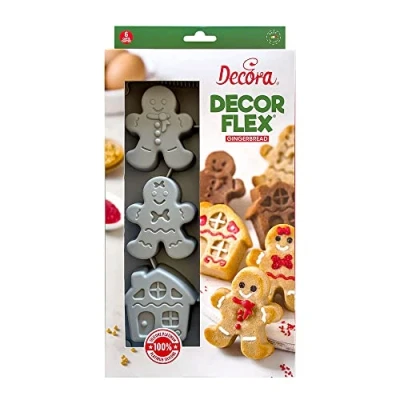 Afbeelding van Siliconen Bakvorm Peperkoek Stelletje &amp; Huisje 30x17x3(h)cm