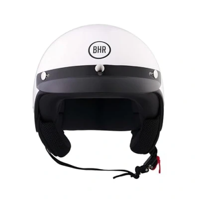 Afbeelding van BHR 839 Retro Jethelm Wit Maat S Geschikt voor Brommer, Scooter en Motor ECE 22.06 Keuring Brommerhelm