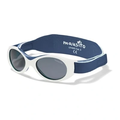 Afbeelding van Mausito babyzonnebril 0 1,5 jaar jongens en meisjes I flexibele zonnebril, BPA vrij, brug Nasal Soft 100% UV bescherming met hoofdband Europees design, Wit Navy