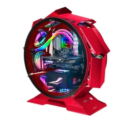 Afbeelding van Mars Gaming MCORB Rood, pc behuizing Micro ATX XL, Circulaire Custom design, dubbele beglazing van gehard glas