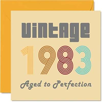 Afbeelding van Verjaardagskaarten voor de 41e verjaardag mannen en vrouwen Vintage 1983 Aged To Perfection Grappige verjaardagskaart hem haar, 145 mm x beste vriendin, mama, papa, broer,