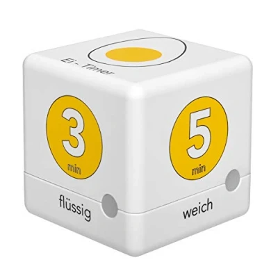 Afbeelding van TFA Dostmann Cube Timer Ei Kookwekker Wit, Geel Digitaal