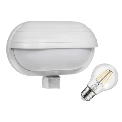 Afbeelding van Maclean Buitenmuur wandlamp met bewegingssensor + 4W LED lamp max. 60W, 180 Wit