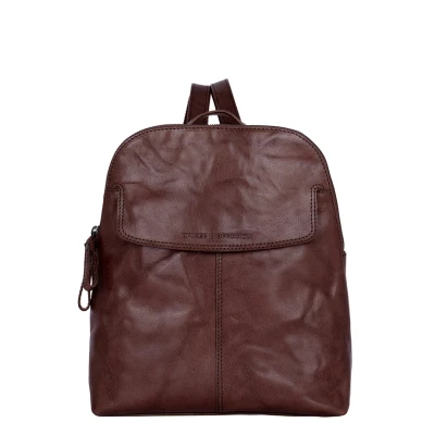 Afbeelding van Leather Backpack Jessicca Dark brown