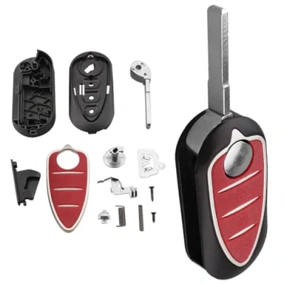 Afbeelding van 3 boutons Smart Remote Key Shell Case Fob coque clé à auto remplacement télécommande boîtier Fit pour Alfa R0me0 Mito / Juliette 159 GTA