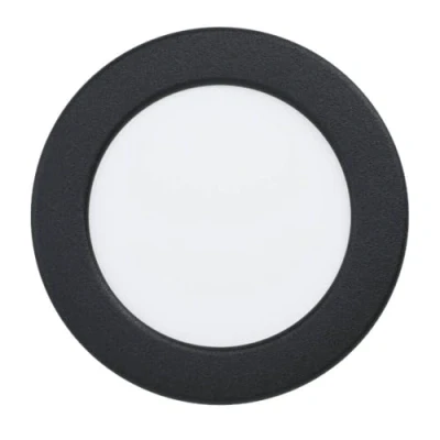Afbeelding van EGLO Fueva 6 led inbouwspot, inbouwlamp, inbouwlamp voor badkamer, kunststof zwart en wit, warmwit licht, IP44, diameter 11,7 cm
