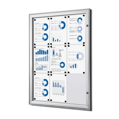 Afbeelding van Vitrinebord luxe 9x A4 zilver