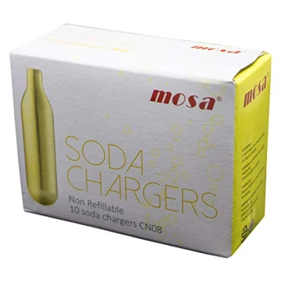 Image de Mosa cr503 lot de 10 boîtes co2 + cartouche soda acier recyclé argent 8 g