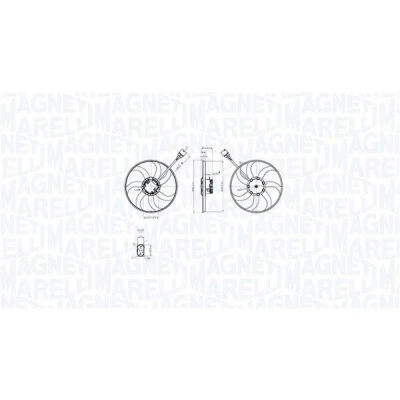 Afbeelding van MAGNETI MARELLI 069422875010 Radiator Ventilator 4095 13 425 VOLKSWAGEN: GOLF 5, 6, Passat B6 Saloon, AUDI: A3 Hatchback, Sportback