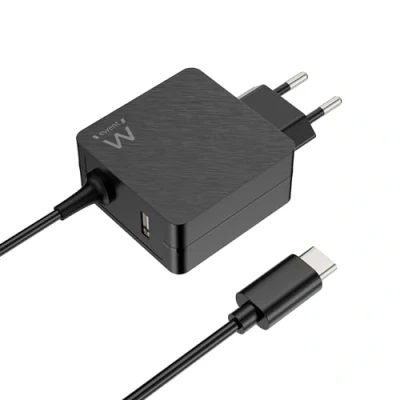 Afbeelding van Ewent 45 W USB type C wandlader met 1,5 m kabel, extra A aansluiting voor smartphone, oplader MacBook/Pro 13 inch en MacBook Air vanaf 2018, iPad Pro, laptop