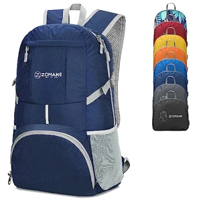 Image de ZOMAKE 35L Sac a Dos Pliable Léger à De Randonnée Packable Daypack Pour Femme Homme Sports Et Plein Air (Bleu Marine)