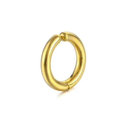 Afbeelding van Plux Fashion Clips oorbel Goud 12mm Stainless Steel Heren Dames Sieraden Gouden Earring Geen gaatje HipHop Cadeau Luxe Style Duurzame Kwaliteit Moederdag Vaderdag