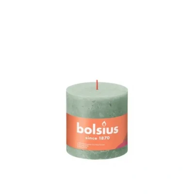 Afbeelding van Rustiek stompkaars shine 100/100 jade green Bolsius