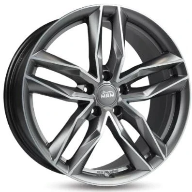 Afbeelding van MAM 5 gat 19duim 108mm lichtmetalen Velg RS3 mat palladium vooraan gepolijst MAMRS38519510845MPFP