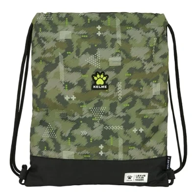 Afbeelding van Rugtas met Koordjes Kelme Travel Zwart Groen 35 x 40 1 cm
