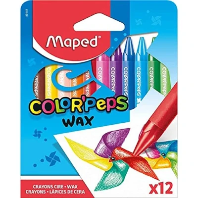 Afbeelding van Maped waskrijt Color&#039;Peps Wax, doos van 12 stuks in geassorteerde kleuren