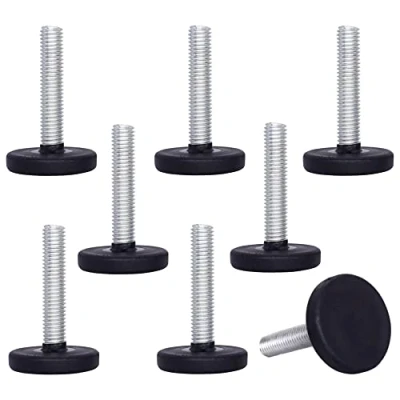 Afbeelding van SKIR&#039;CO Set van 8 nivelleringspoten voor meubels M8 x 40 mm Verstelbare ronde metalen poten schroefdraadstang Glijdende nivelleringsvoet