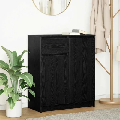 Afbeelding van vidaXL Dressoir met lade 71x35x84 cm spaanplaat zwart eikenkleurig