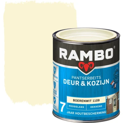 Afbeelding van Rambo Pantserbeits Deur &amp; Kozijn Dekkend Hoogglans Boerenwit 1109