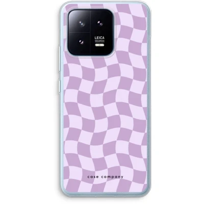 Afbeelding van Case Company® hoesje geschikt voor Xiaomi 13 Pro Grid Paars Soft Cover Telefoonhoesje Bescherming aan alle Kanten en Schermrand