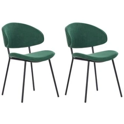 Afbeelding van Beliani KIANA Eetkamerstoel set van 2 Groen Polyester