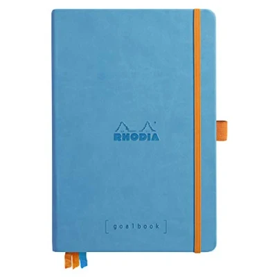 Afbeelding van Goalboek hardcover Turquoise Dotted Ivoor papier A5 90 gram Rhodia 224 vellen