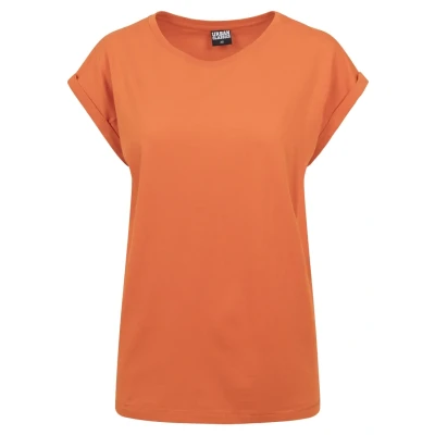 Afbeelding van Urban Classics Extended Shoulder Tshirt basic, Dames, Maat: Large, Rustorange
