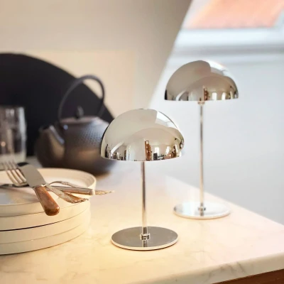 Afbeelding van Dyberg Larsen Along Portable Taffellamp 2 pcs. Mini Chroom DybergLarsen